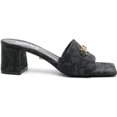 Schwarze Sandalen für Frauen , Damen, Größe: 37 1/2 EU - Versace - Modalova