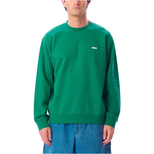 Bold Crew Palm Leaf Sweatshirt , Herren, Größe: XL - Obey - Modalova