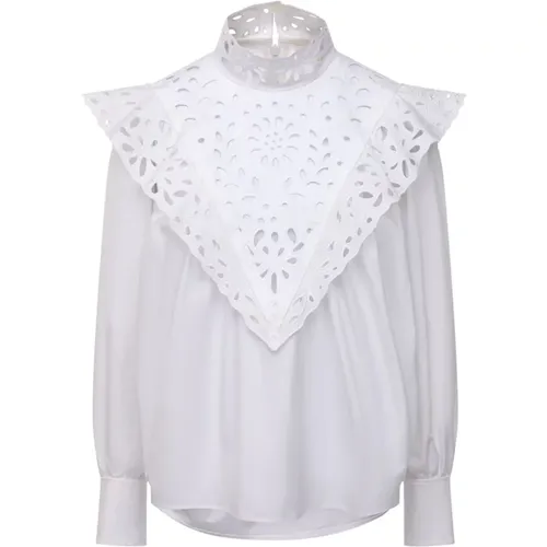 Lace Blouse with High Neck and Long Sleeves , female, Sizes: L, M - Chloé - Modalova