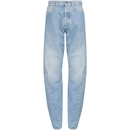 Blaue Waschjeans mit Nietenverzierung , Herren, Größe: W32 - Maison Margiela - Modalova