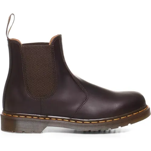 Braune Lederstiefel mit Elastischem Knöchelgusset , Herren, Größe: 42 EU - Dr. Martens - Modalova