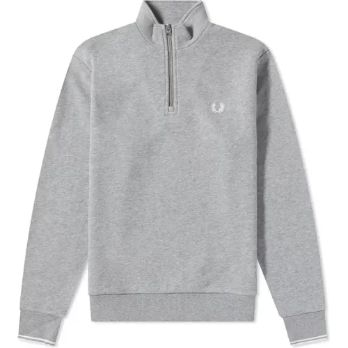 White Half Zip Sweatshirt , male, Sizes: XL, L, S - Fred Perry - Modalova