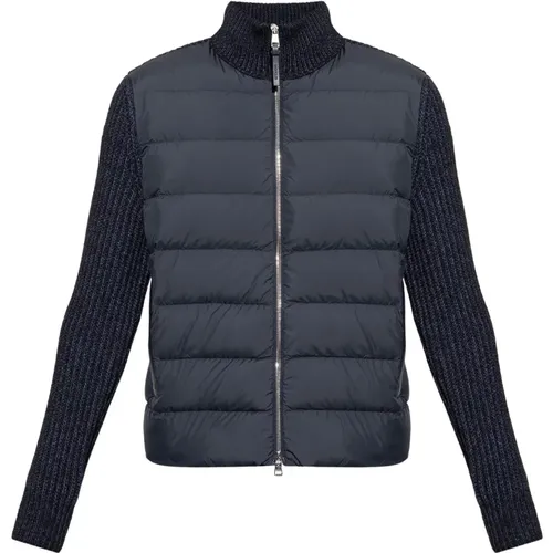 Cardigan with down front , male, Sizes: XL - Moncler - Modalova