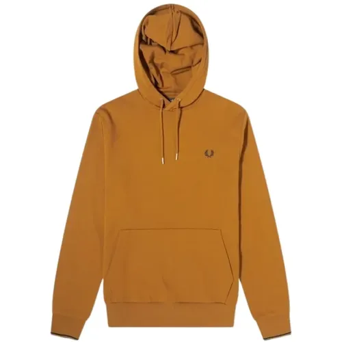 Brauner Kapuzenpullover mit Spitze , Herren, Größe: S - Fred Perry - Modalova