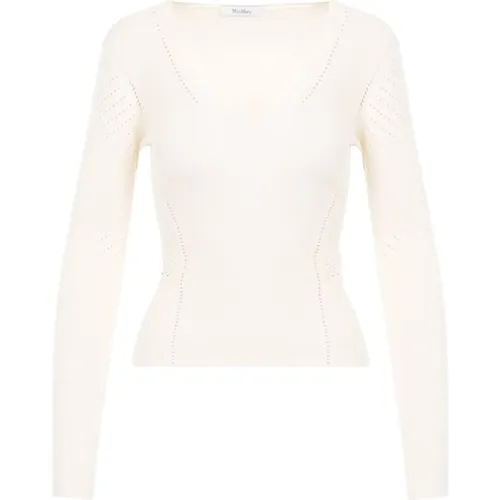 V-Neck Perforated Top , female, Sizes: XS - Max Mara - Modalova