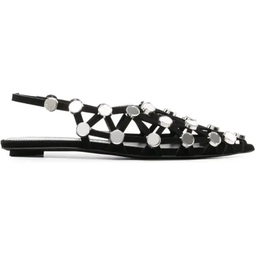 Rhinestone-Embellished Flat Shoes , female, Sizes: 4 1/2 UK - The Attico - Modalova