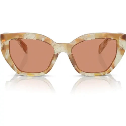 Geometric Butterfly Sunglasses Brown Lenses , female, Sizes: 53 MM - Prada - Modalova