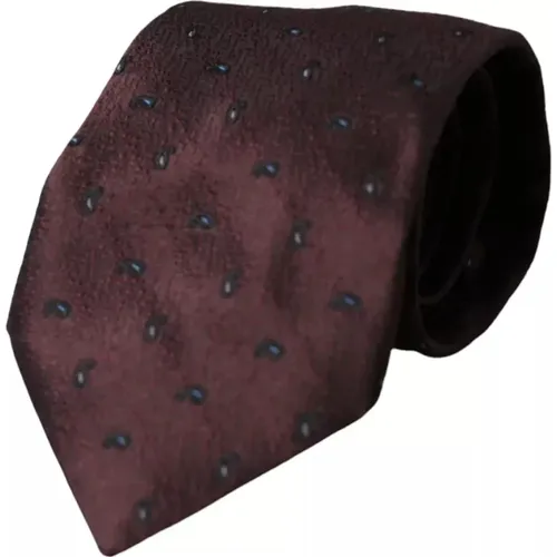 Burgundy Fantasy Silk Adjustable Men's Tie , male, Sizes: ONE SIZE - Dolce & Gabbana - Modalova