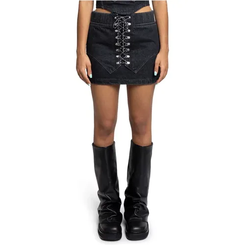 Denim Mini Skirt Hiker Boot , female, Sizes: XS - Dion Lee - Modalova