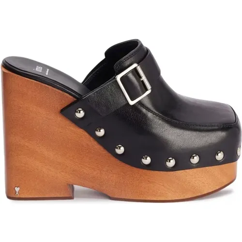 Studded Platform Mules Sandals , female, Sizes: 5 UK, 8 UK, 7 UK - Ami Paris - Modalova