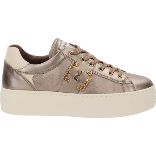 Leder Damen Sneakers Stilvoller Komfort , Damen, Größe: 39 EU - Nerogiardini - Modalova