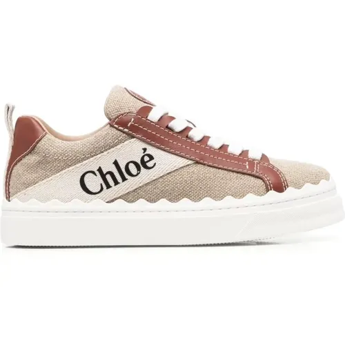 Weiß Braun Lauren Sneaker , Damen, Größe: 37 EU - Chloé - Modalova