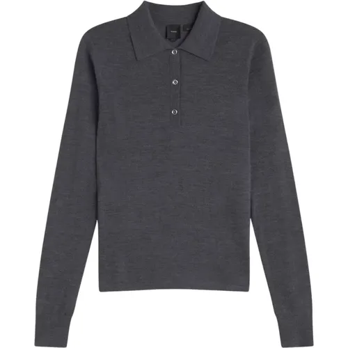 Elegantes Langarm-Poloshirt , Damen, Größe: M - pinko - Modalova