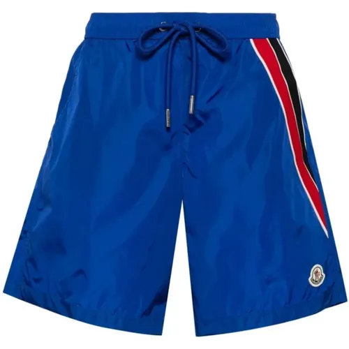 Tricolour Trim Swim Shorts , male, Sizes: L, M - Moncler - Modalova