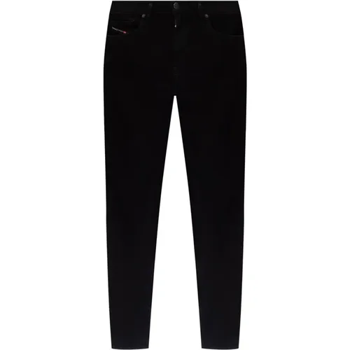 Schwarze zerrissene Slim Fit Jeans , Herren, Größe: W32 L34 - Diesel - Modalova