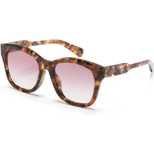 Acetate Sunglasses with Bold and Unique Shapes , female, Sizes: 55 MM - Chloé - Modalova