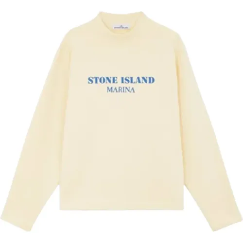 Oversized Cotton Fleece Turtleneck Sweater , Herren, Größe: S - Stone Island - Modalova