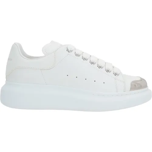 Weiße Oversized-Ledersneakers mit geprägtem Logo , Damen, Größe: 36 1/2 EU - alexander mcqueen - Modalova