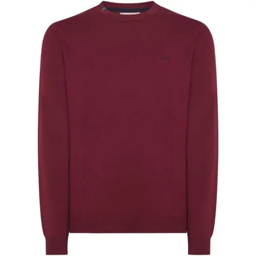 Bordeaux Sweaters for Men , male, Sizes: 2XL - Sun68 - Modalova
