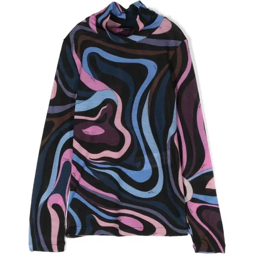 Wellenmuster Woll Rollkragenpullover - EMILIO PUCCI - Modalova