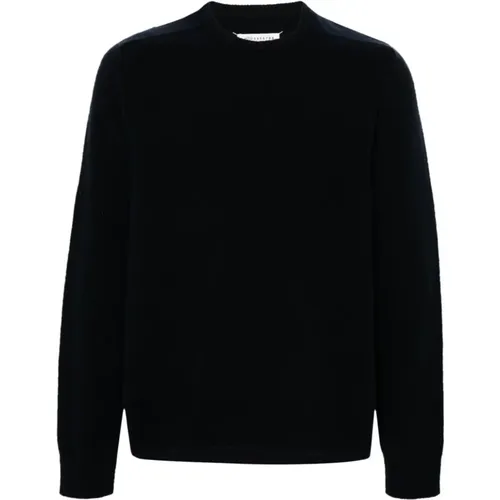 Blauer Wollpullover mit Rundhalsausschnitt , Herren, Größe: XL - Maison Margiela - Modalova