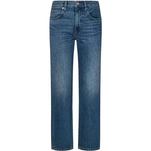 Mid-Rise Straight Jeans , female, Sizes: W25, W24, W27, W28, W29, W26, W30 - Slvrlake - Modalova