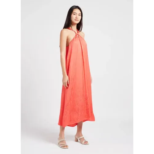 Candice Jacquard Printed Coral Dress , female, Sizes: L, M - Suncoo - Modalova