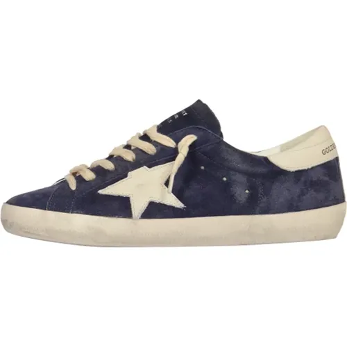 Blaue Suede Super Star Sneakers - Golden Goose - Modalova