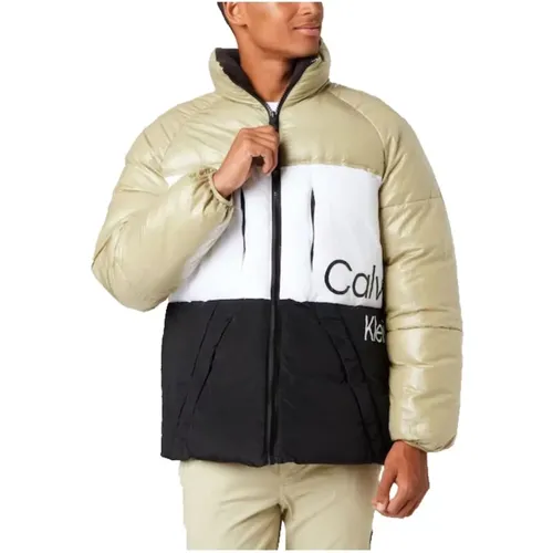 Colorblock Puffer Jacke , Herren, Größe: M - Calvin Klein - Modalova