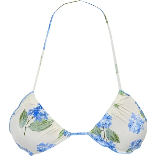 Floral Triangle Bikini Top , female, Sizes: M, L - MC2 Saint Barth - Modalova