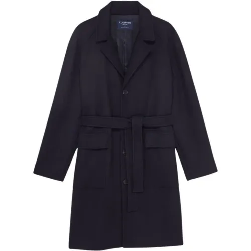 Navy Wool Overcoat with Belt , female, Sizes: L, XS - L'Exception Paris - Modalova