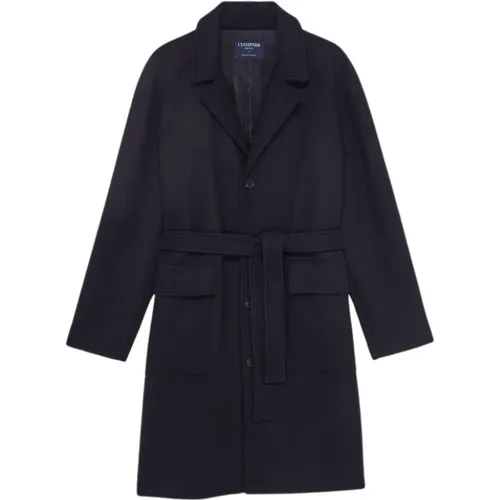Navy Wool Overcoat with Belt , female, Sizes: S, L, XS, XL - L'Exception Paris - Modalova