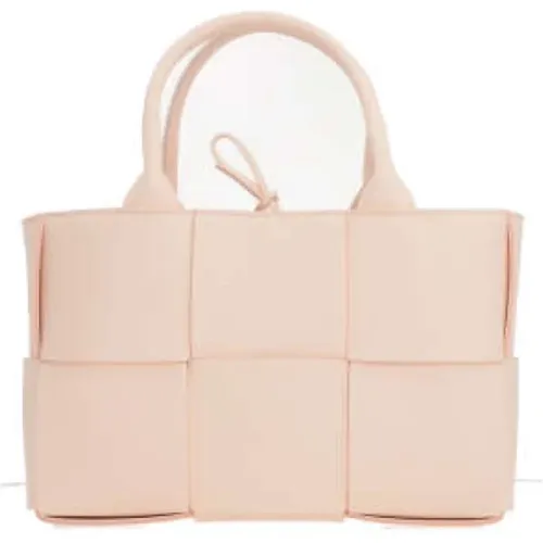 Peach Maxi Intrecciato Tote Bag with Gold Hardware , female, Sizes: ONE SIZE - Bottega Veneta - Modalova