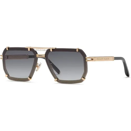 Legacy Sunglasses Squadrata Gold , unisex, Sizes: 64 MM - Philipp Plein - Modalova