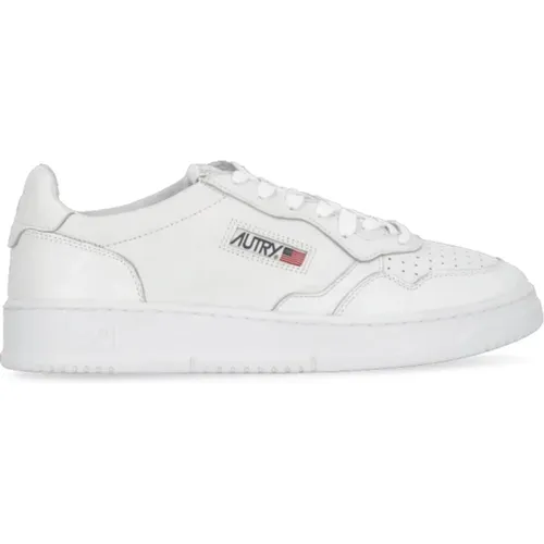 Leather Sneakers with Embroidered Logo , female, Sizes: 3 UK, 4 UK - Autry - Modalova