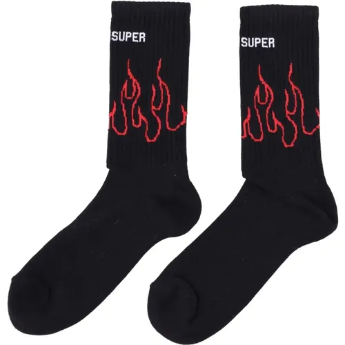 Flames Contour Socken Schwarz/Rot - VISION OF SUPER - Modalova