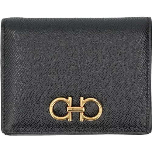 Schwarze Gancini Bifold Geldbörse Zubehör - Salvatore Ferragamo - Modalova