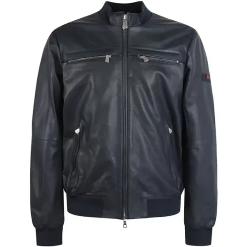 Leather Jacket with Knit Details , male, Sizes: M, L, XL - Peuterey - Modalova