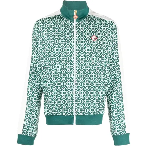 Monogram Track Jacket with Jacquard Side Stripe , male, Sizes: M, S - Casablanca - Modalova