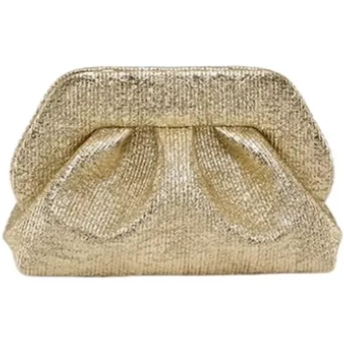 Gold Crumpled Vegan Clutch Bag , female, Sizes: ONE SIZE - THEMOIRè - Modalova