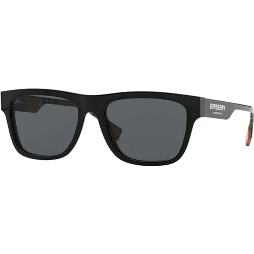 Grey Sunglasses with B Logo,B Logo Sunglasses /Grey Check - Burberry - Modalova