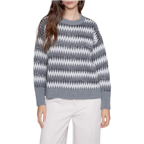 Jacquard Stil Pullover , Damen, Größe: S - KAOS - Modalova