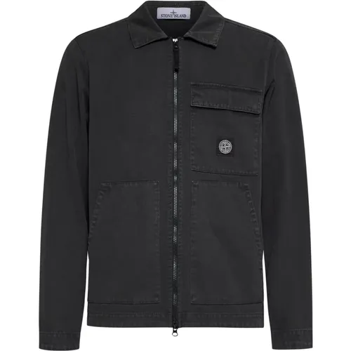 Graue Casual Hemden , Herren, Größe: M - Stone Island - Modalova