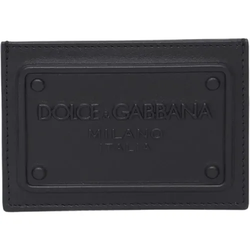 Leather Cardholder for Men , male, Sizes: ONE SIZE - Dolce & Gabbana - Modalova