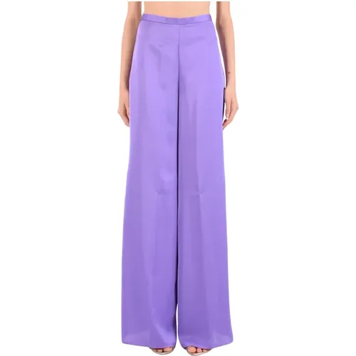 High-waisted palazzo pants in fluid satin , female, Sizes: S, L, XS - Simona Corsellini - Modalova