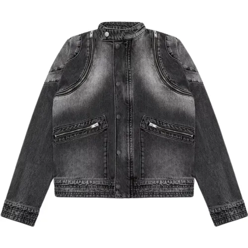 Kohle Denim Moto Jacke mit Reißverschlussdetails - MISBHV - Modalova