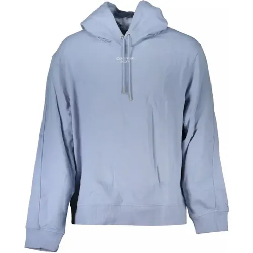 Blauer Baumwoll-Hoodie mit Elegantem Design - Calvin Klein - Modalova