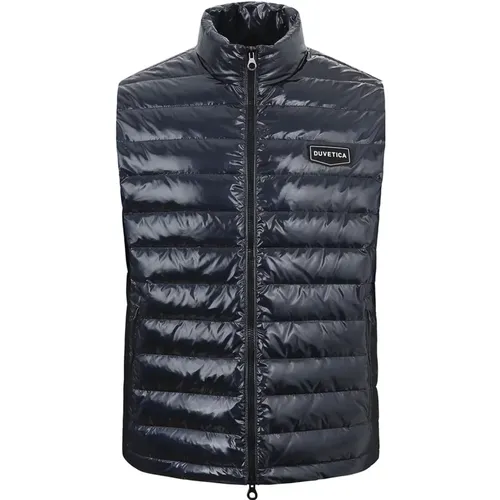 Light Navy High-Neck Down Vest , male, Sizes: 2XL, S, XL - duvetica - Modalova