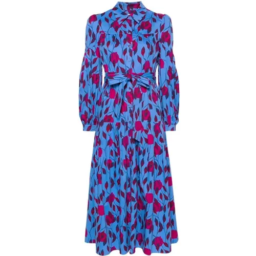 Leaf-Print Midi Dress , female, Sizes: XS - Diane Von Furstenberg - Modalova