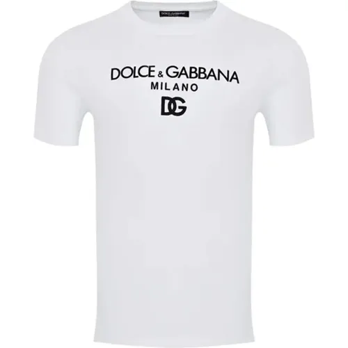 Weißes Baumwoll-T-Shirt - Slim Fit - Dolce & Gabbana - Modalova